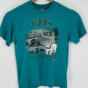 VTG Hanes Heavyweight 50/50 Lg T-Shirt Single Stitch GHS Gideon High School A6